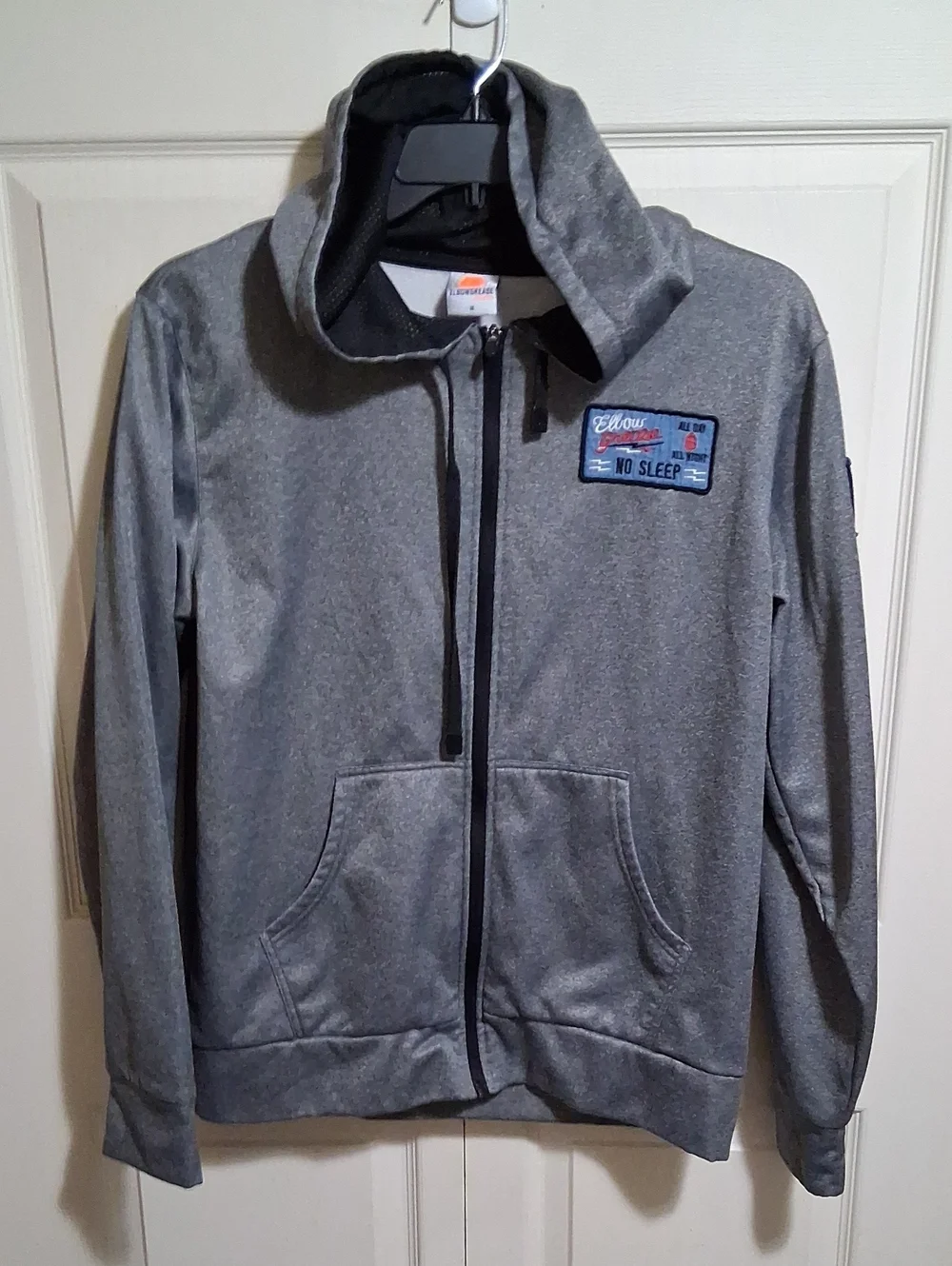 Elbowgrease Zip Up Hoodie Jacket - M - Gray Black